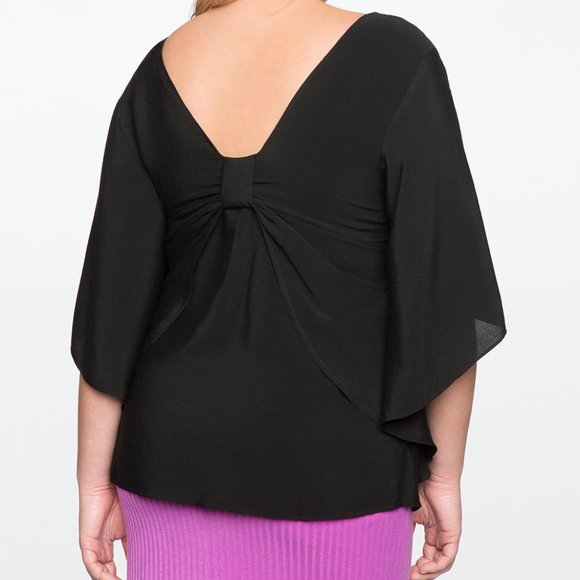 Eloquii Flare Sleeve Bow Back Top size 18 - Picture 4 of 4
